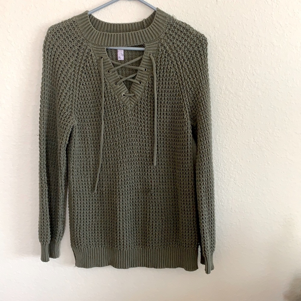 Halter Front Tie Sweater